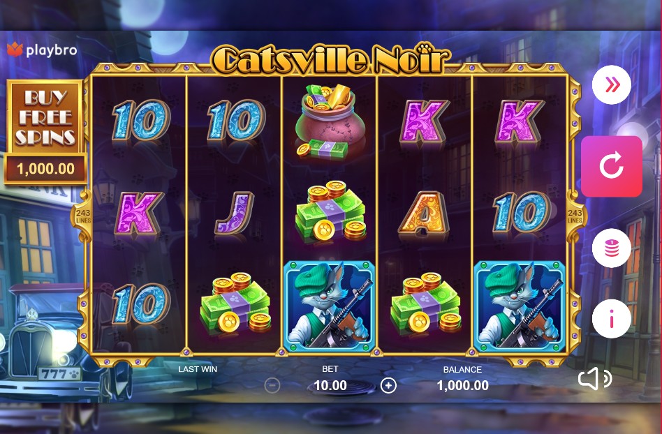 Catsville Noir: A Purrfect Online Casino Slot Game